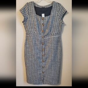 Ann Taylor Black and White Checkered Dress